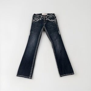 Y2K Laguna Beach Jean Co Womens Bootcut jeans White Stitching Size 26 Pants